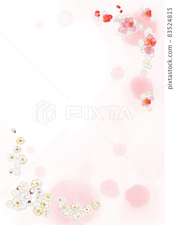 New Year background material (pink) studded with cute plums 2 New Year background material (pink) studded with cute plums 2 83524815