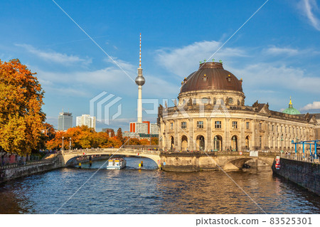 Berlin Germany, city skyline at Museum Island with autumn foliage season Berlin Germany, city skyline at Museum Island with autumn foliage season 83525301