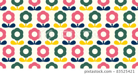 Retro flower pattern seamless background material Retro flower pattern seamless background material 83525421