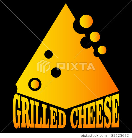 lettering cheese logo for grilling from an abstract slice of cheese with holes lettering cheese logo for grilling from an abstract slice of cheese with holes 83525622