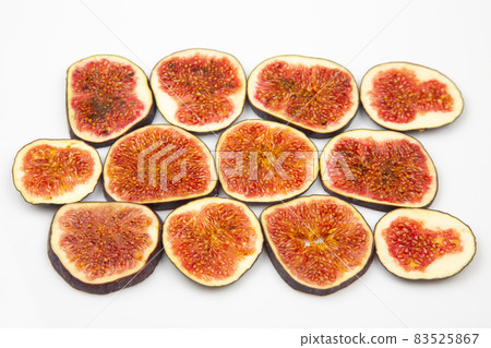 fresh figs cut into braids on a white background. vitamin organic healthy food 83525867