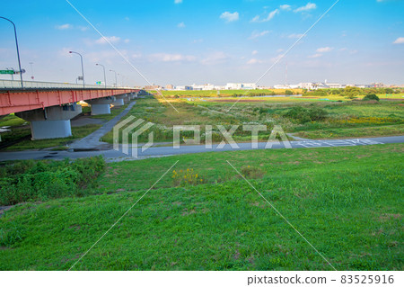 從荒川佐芝麻橋岸看戶田秋景 83525916