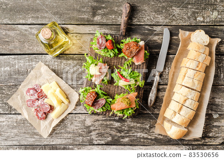 Delicious homemade Italian bruschetta Delicious homemade Italian bruschetta 83530656