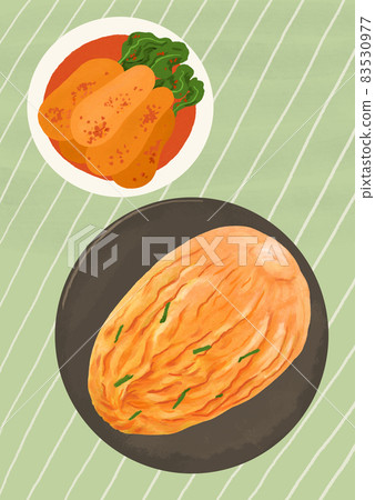 泡菜插畫-阿爾塔里泡菜和高麗菜泡菜 83530977