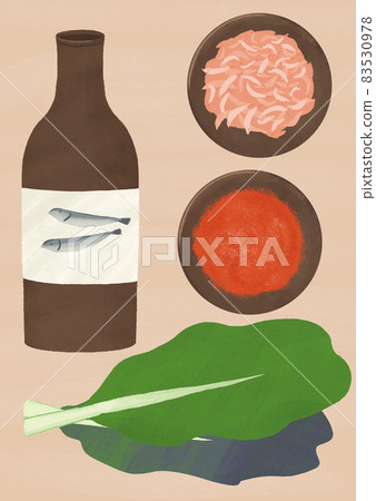 泡菜插畫-泡菜配料 83530978