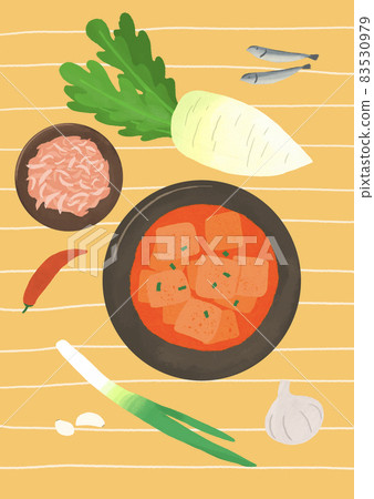 Kimchi Illustration - Kkakdugi Ingredients 83530979