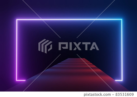 3d render of RGB neon light on darkness background. Abstract Laser lines show at night. Ultraviolet spectrum beam scene 3d render of RGB neon light on darkness background. Abstract Laser lines show at night. Ultraviolet spectrum beam scene 83531609