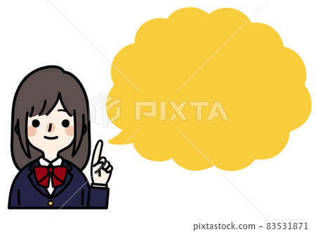 人物插畫_女高中生_講話泡泡 人物插畫_女高中生_講話泡泡 83531871