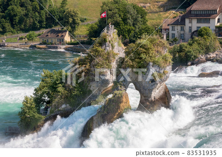 The Rhine Falls is the largest waterfall in Europe in Schaffhausen, Switzerla The Rhine Falls is the largest waterfall in Europe in Schaffhausen, Switzerla 83531935
