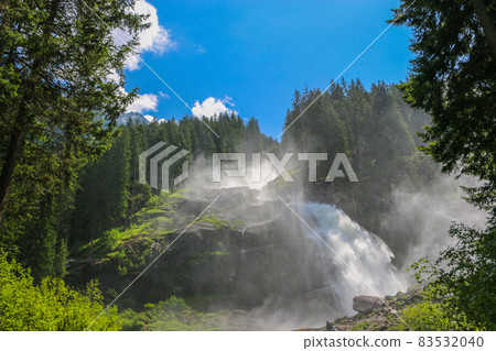 View Alpine inspiring Krimml waterfall in mountains View Alpine inspiring Krimml waterfall in mountains 83532040
