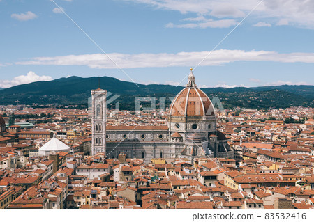 Aerial panoramic view of Florence city and Cattedrale di Santa Maria del Fiore Aerial panoramic view of Florence city and Cattedrale di Santa Maria del Fiore 83532416