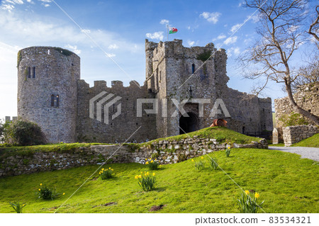 Manorbier Castle in Pembrokeshire South Wales Manorbier Castle in Pembrokeshire South Wales 83534321