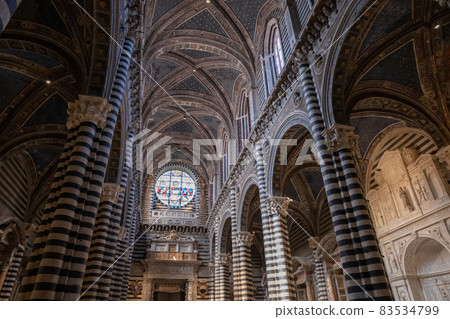 Panoramic view of interior of Siena Cathedral (Duomo di Siena) Panoramic view of interior of Siena Cathedral (Duomo di Siena) 83534799