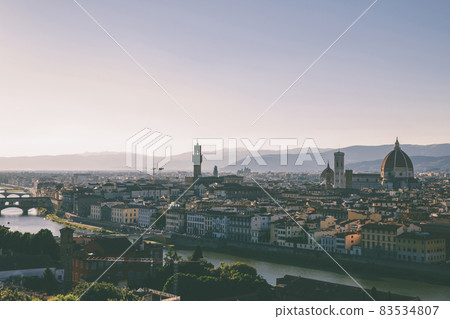 Panoramic view of Florence city from Piazzale Michelangelo Panoramic view of Florence city from Piazzale Michelangelo 83534807