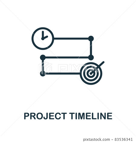 Project Timeline icon. Monochrome sign from project development collection. Creative Project Timeline icon illustration for web design, infographics and more 83536341
