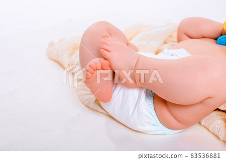 feet of a six months old baby wearing diapers feet of a six months old baby wearing diapers 83536881