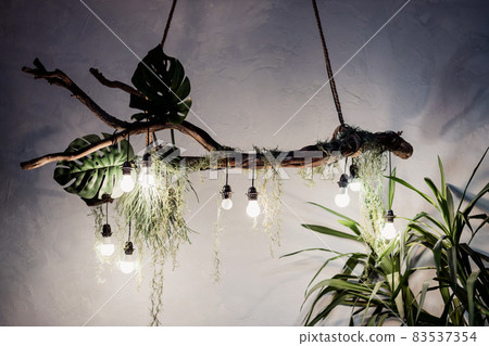 edison lamp with green leaves edison lamp with green leaves 83537354