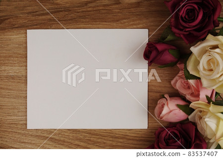 Rose Flowers bouquet with space copy arrange for decoration on wood background 83537407