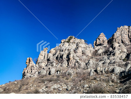 Ghost valley landscape and Demirji mountain Crimea Ghost valley landscape and Demirji mountain Crimea 83538457