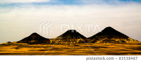 Mountain landscape in Black Desert, Bahariya, Egypt Mountain landscape in Black Desert, Bahariya, Egypt 83538487