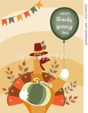 Happy thanksgiving day card,... - Stock Illustration [83538497] - PIXTA