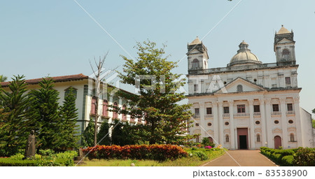 Old Goa, India. Church of St. Cajetan In Sunny Day 83538900