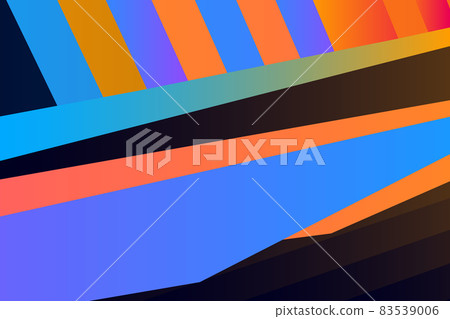 Minimal cover graphic, copy space design. Neon black blue gradient color. Abstract 80s texture geometric pattern lines. Dynamic stripes fluid trendy background. Artistic simple modern template vector Minimal cover graphic, copy space design. Neon black blue gradient color. Abstract 80s texture geometric pattern lines. Dynamic stripes fluid trendy background. Artistic simple modern template vector 83539006