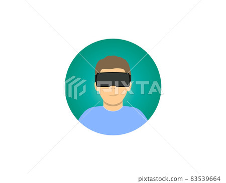 Person, virtual reality, vr icon. Vector illustration. Flat design. Person, virtual reality, vr icon. Vector illustration. Flat design. 83539664