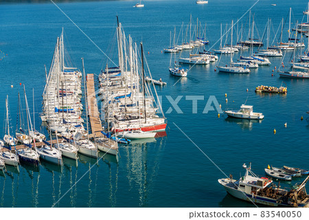Sailing Boats moored - Port of Lerici Gulf of La Spezia Liguria Italy 83540050