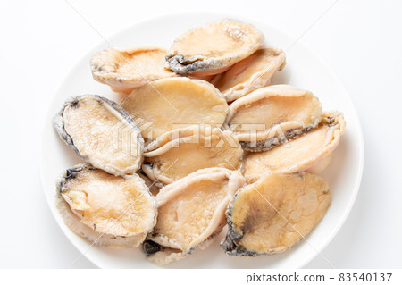 Abalone (domestic Ezo abalone) Peeled meat. (White background) 83540137