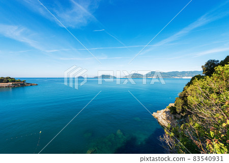 Gulf of La Spezia and Beautiful Bay in front of the Lerici Town - Liguria Italy 83540931