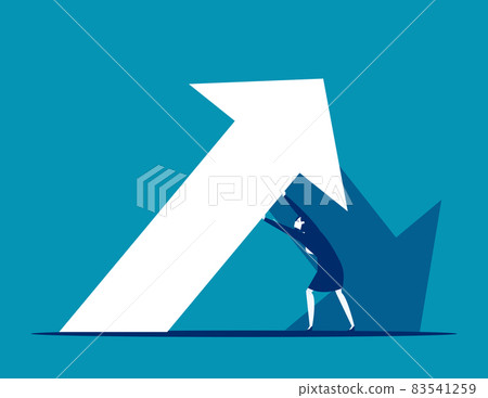 Save falling economy concept. Business person stop falling 83541259