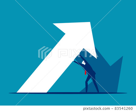 Save falling economy concept. Business person stop falling 83541260