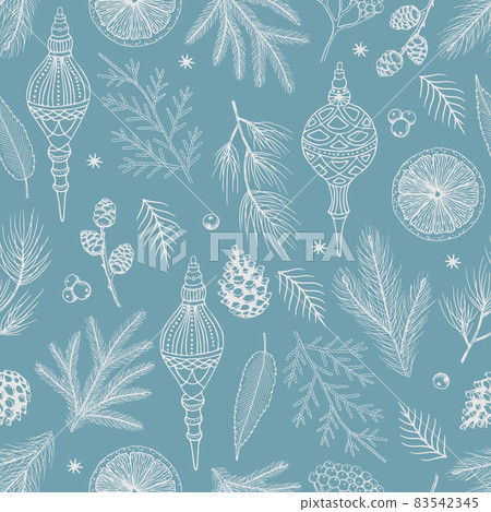 Xmas Seamless pattern with Christmas Tree... - Stock Illustration ...