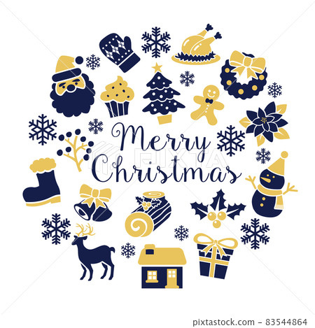 Christmas icon and illustration material collection Christmas icon and illustration material collection 83544864
