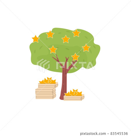 Flat cartoon full grown tree with social media symbols,vector illustration concept Flat cartoon full grown tree with social media symbols,vector illustration concept 83545536