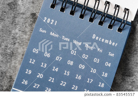 December 2021 desk calendar. December 2021 desk calendar. 83545557