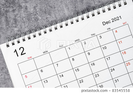 December Calendar 2021 on wooden table background. December Calendar 2021 on wooden table background. 83545558