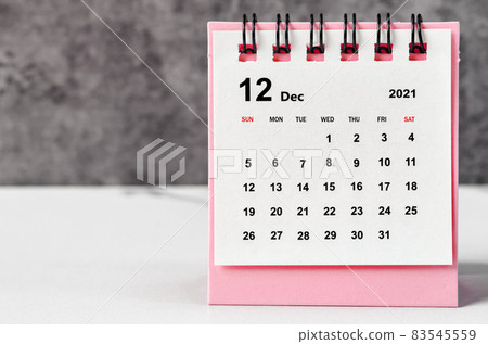 December 2021 desk calendar. December 2021 desk calendar. 83545559