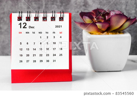 December 2021 desk calendar. December 2021 desk calendar. 83545560
