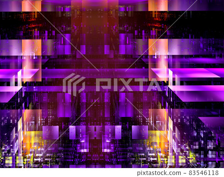 Unusual construction of translucent blocks - abstract 3d illustration Unusual construction of translucent blocks - abstract 3d illustration 83546118