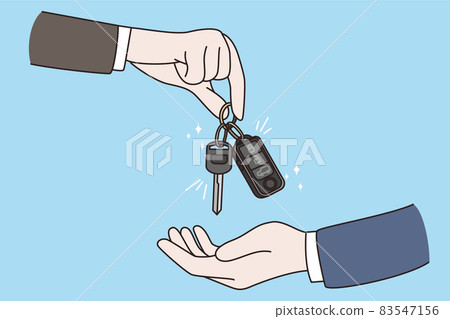 Auto dealer give car keys to buyer Auto dealer give car keys to buyer 83547156