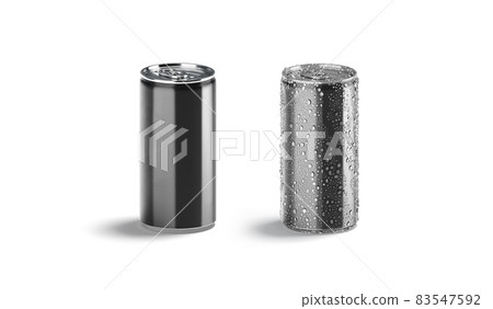 Blank black aluminum 280 ml soda can mockup set, front view Blank black aluminum 280 ml soda can mockup set, front view 83547592