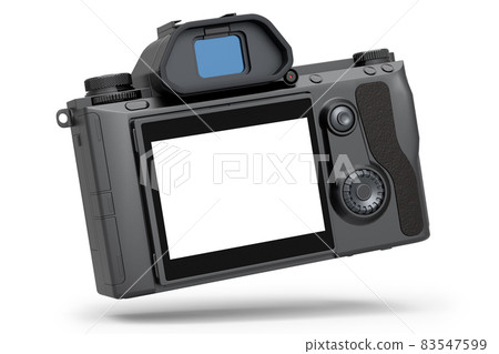Concept of nonexistent DSLR camera isolated on a white background. Concept of nonexistent DSLR camera isolated on a white background. 83547599