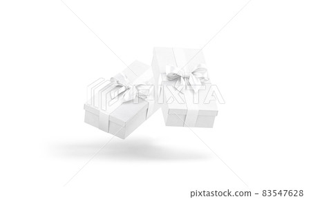 Blank white long gift box with ribbon bow mockup, isolated Blank white long gift box with ribbon bow mockup, isolated 83547628