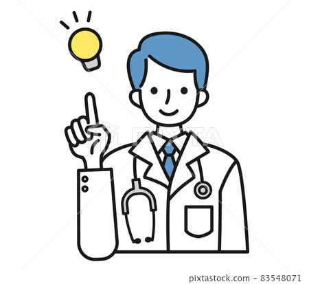 Illustration material of a male doctor in a white coat making a suggestion Illustration material of a male doctor in a white coat making a suggestion 83548071