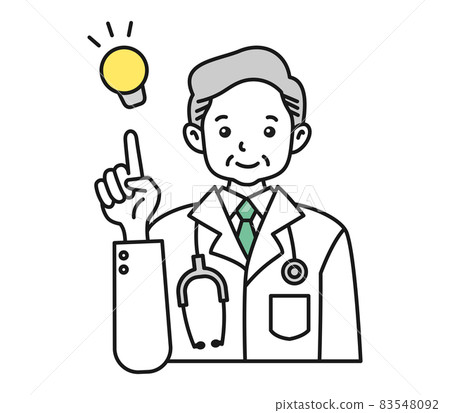 Illustration material of an elderly male doctor in a white coat making a suggestion Illustration material of an elderly male doctor in a white coat making a suggestion 83548092