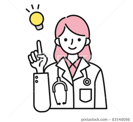 Illustration material of a female doctor in a white coat making a suggestion Illustration material of a female doctor in a white coat making a suggestion 83548098