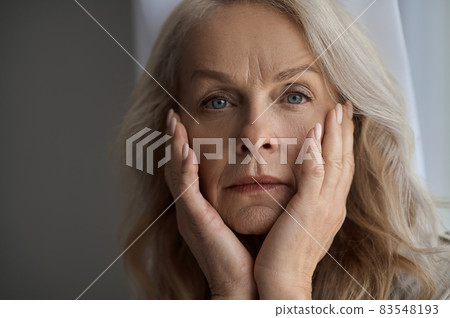 Lovely mature Caucasian lady suffering from depression 83548193