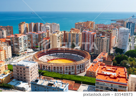 Malaga, Spain  skyline towards the Mediterranean Sea 83548973